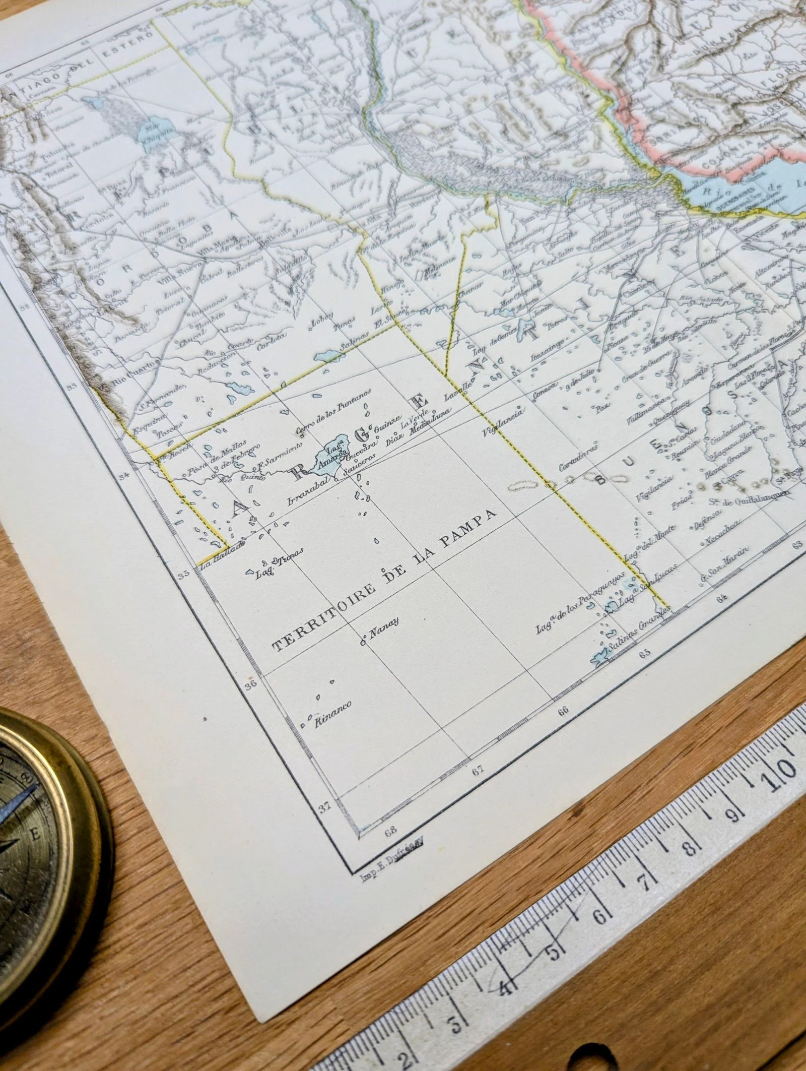 Uruguai, mapa antigo, 1887, Autêntico. – photo 9